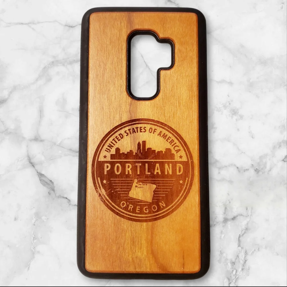 Wood Phone Case Phone Cover for Samsung Galaxy S9 + Portland Oregon